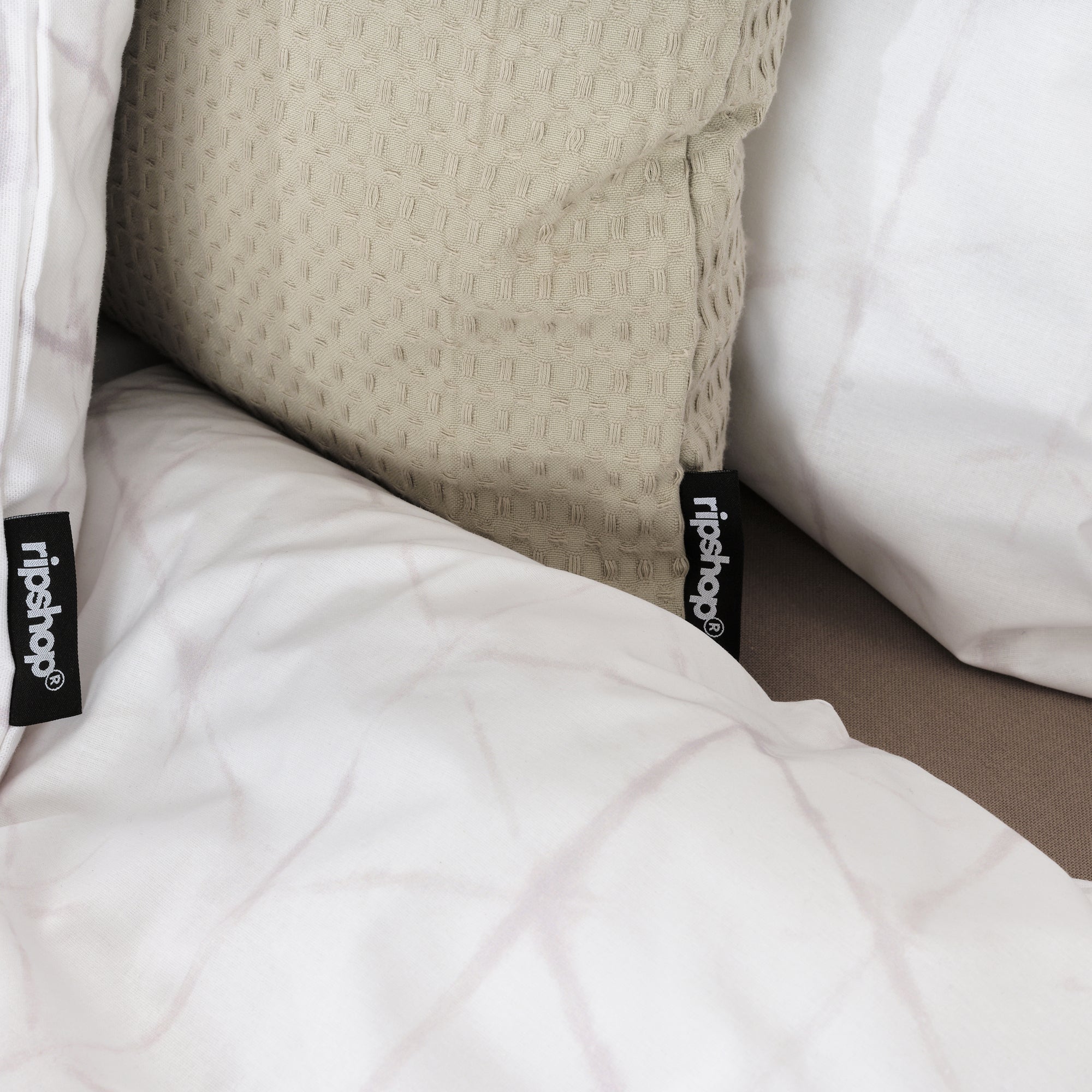 Waffle cushion cover 100% cotton Greige 30x50 cm